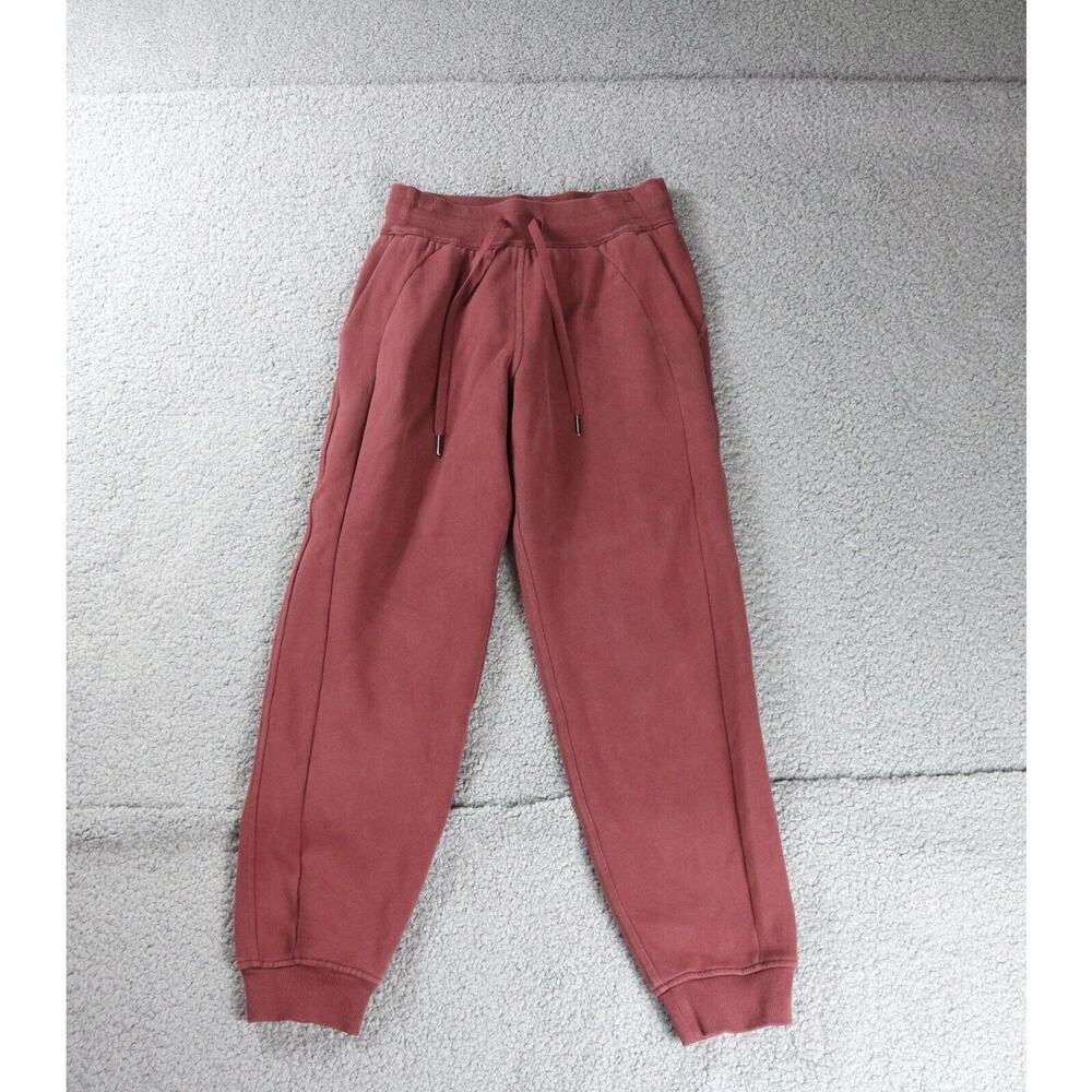 Lululemon Joggers Womens 2 Brown Red Scuba High Rise Drawstring Pull On W5CVAS